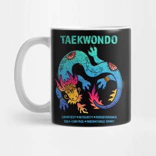 Taekwondo Martial Arts Design with Chinese Dragon Kids Men Women Mug